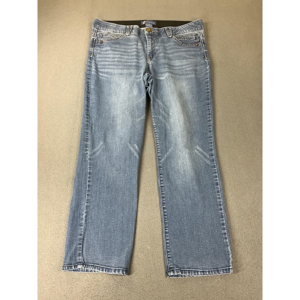 Democracy Absolution Jeans Womens 16 Blue Medium Wash Mid Rise Straight Denim